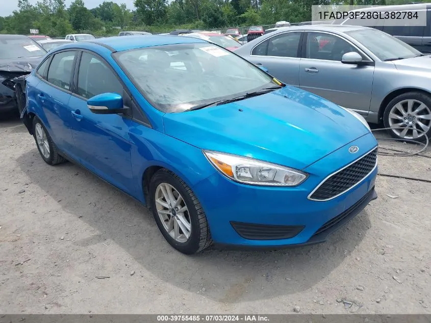 2016 Ford Focus Se VIN: 1FADP3F28GL382784 Lot: 39755485