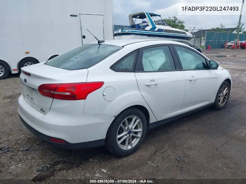 1FADP3F22GL247493 2016 Ford Focus Se