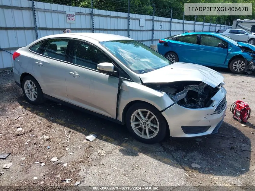 1FADP3F2XGL406678 2016 Ford Focus Se