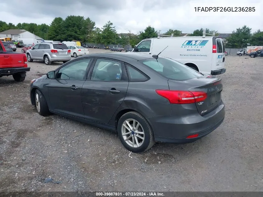 1FADP3F26GL236285 2016 Ford Focus Se