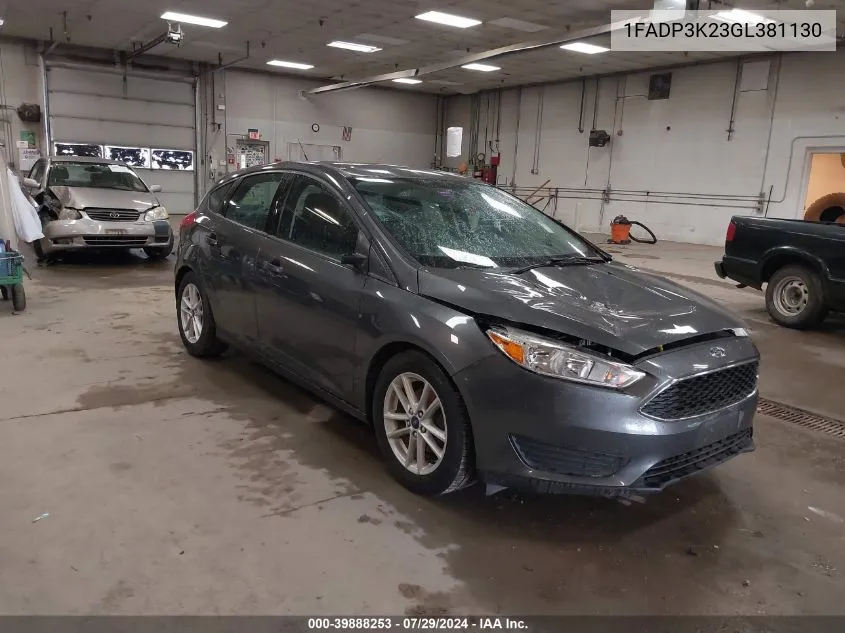 2016 Ford Focus Se VIN: 1FADP3K23GL381130 Lot: 39888253