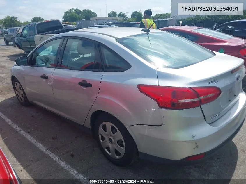 1FADP3E20GL354091 2016 Ford Focus S