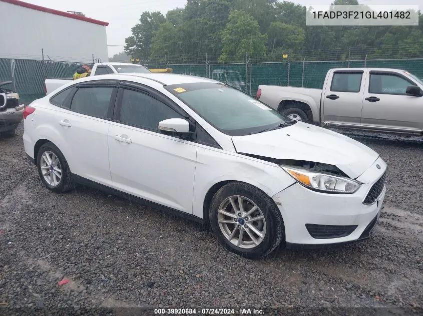 1FADP3F21GL401482 2016 Ford Focus Se