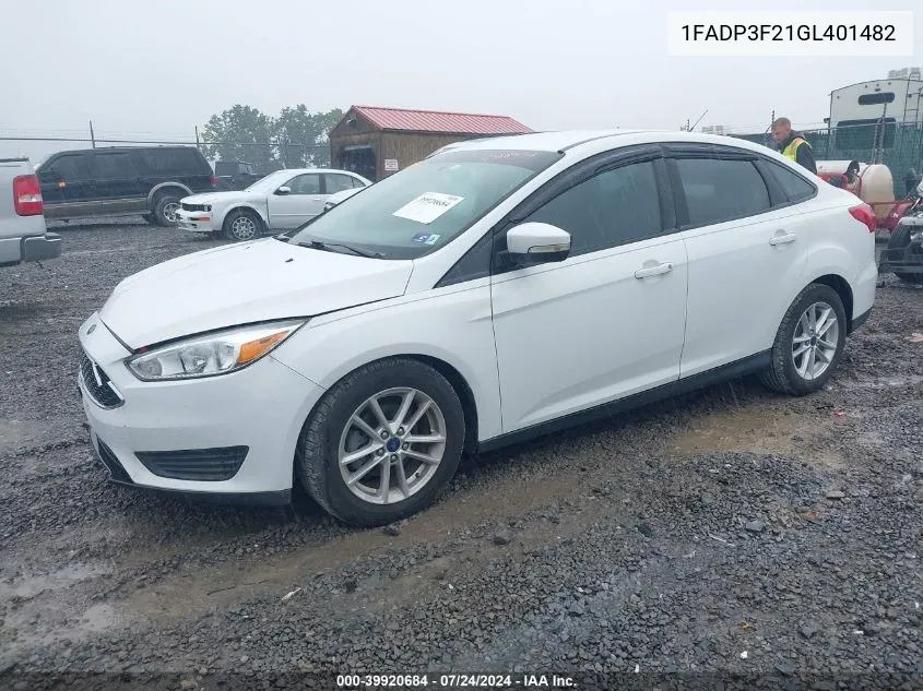 1FADP3F21GL401482 2016 Ford Focus Se