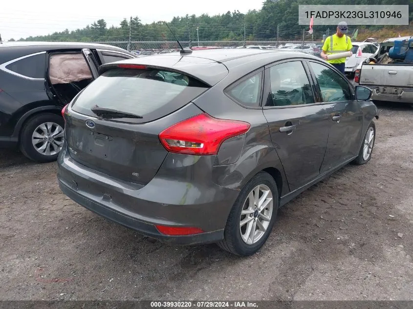 1FADP3K23GL310946 2016 Ford Focus Se