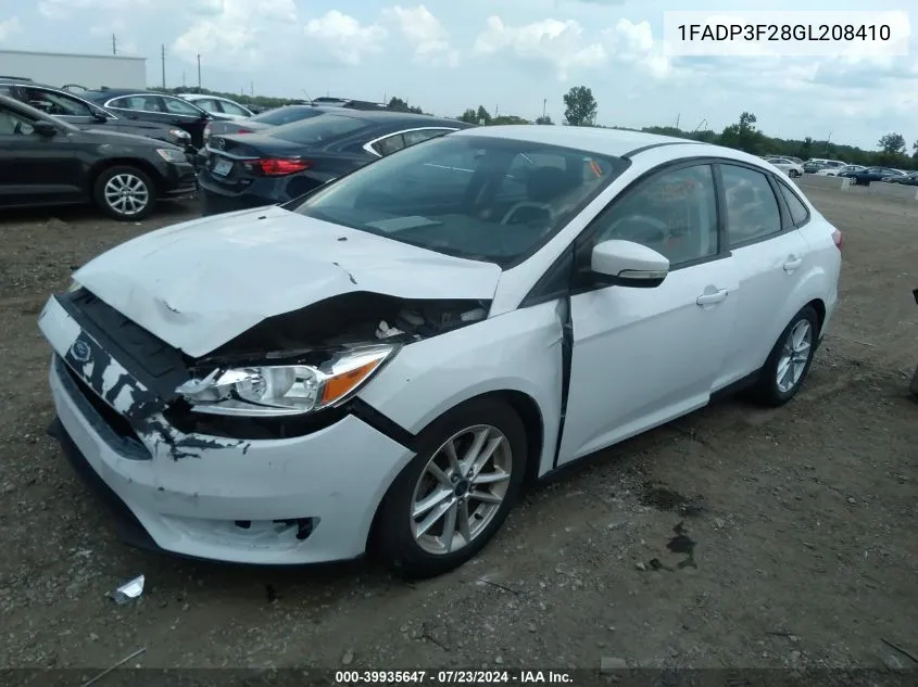 2016 Ford Focus Se VIN: 1FADP3F28GL208410 Lot: 39935647