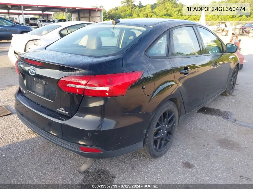 1FADP3F24GL360474 2016 Ford Focus Se