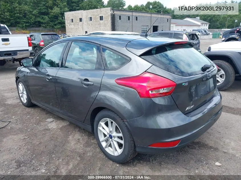 2016 Ford Focus Se VIN: 1FADP3K20GL297931 Lot: 39966500