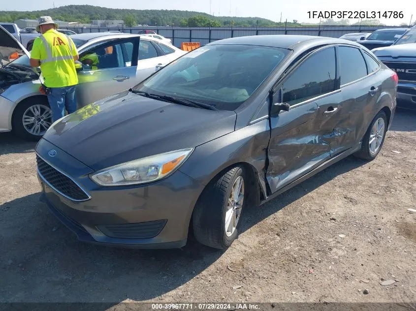 1FADP3F22GL314786 2016 Ford Focus Se