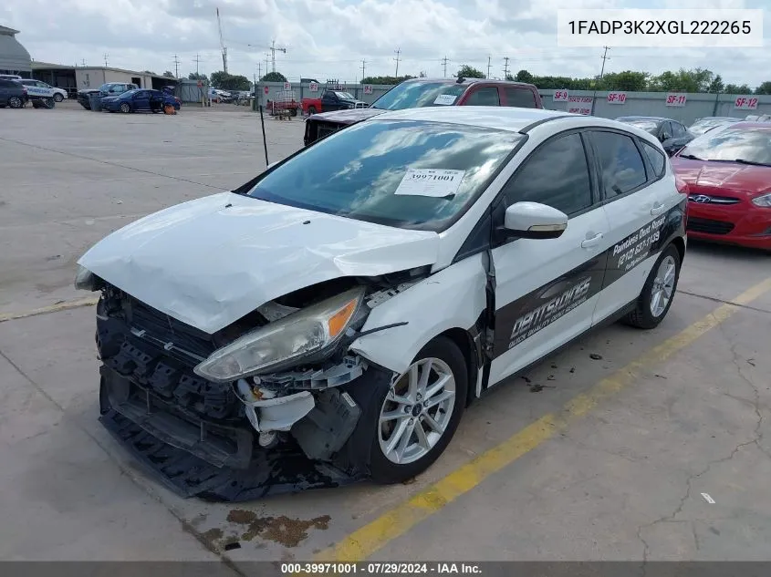 1FADP3K2XGL222265 2016 Ford Focus Se