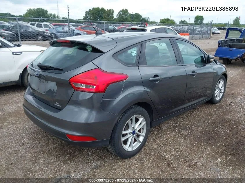 1FADP3K22GL386898 2016 Ford Focus Se