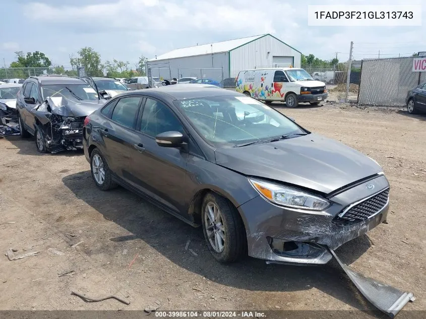 1FADP3F21GL313743 2016 Ford Focus Se