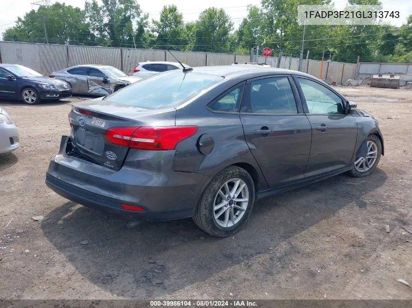 1FADP3F21GL313743 2016 Ford Focus Se