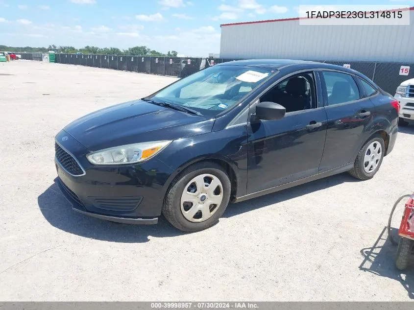 1FADP3E23GL314815 2016 Ford Focus S