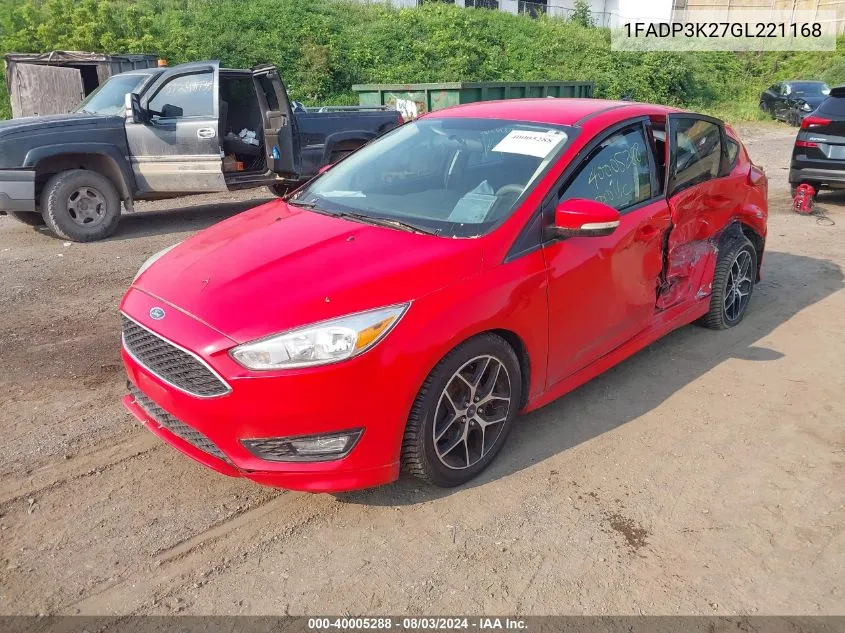 2016 Ford Focus Se VIN: 1FADP3K27GL221168 Lot: 40005288