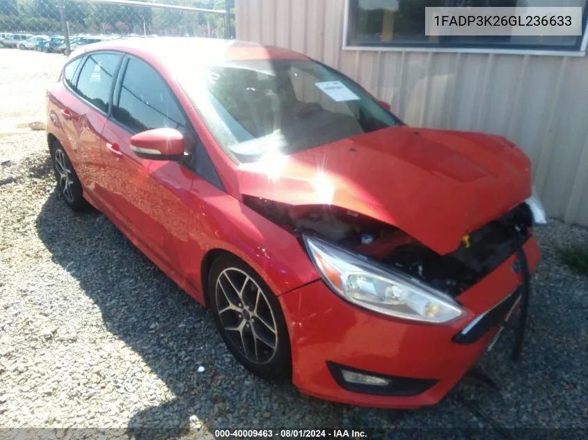 2016 Ford Focus Se VIN: 1FADP3K26GL236633 Lot: 40009463