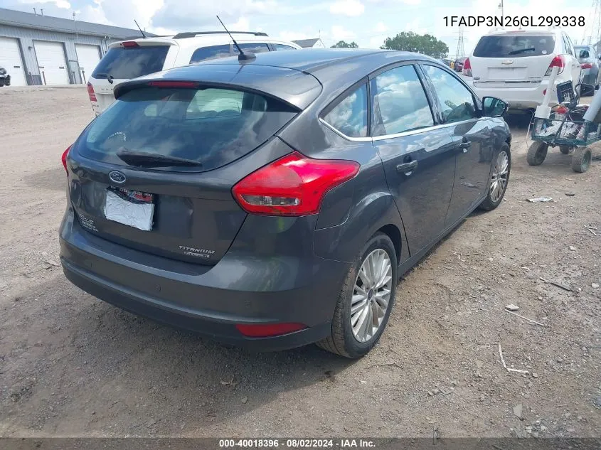 2016 Ford Focus Titanium VIN: 1FADP3N26GL299338 Lot: 40018396