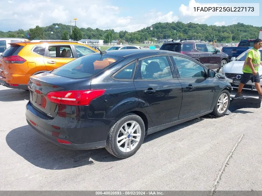 2016 Ford Focus Se VIN: 1FADP3F25GL227173 Lot: 40020593