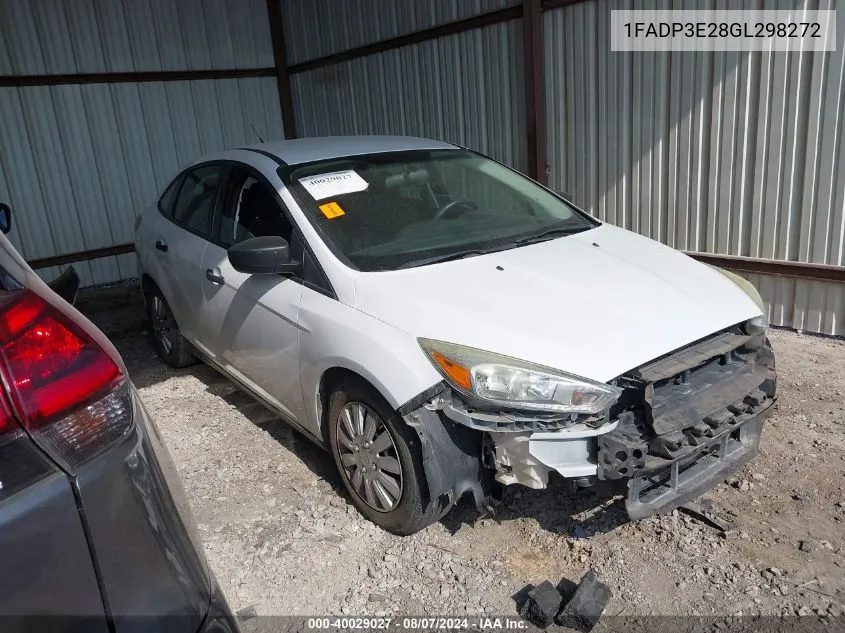 1FADP3E28GL298272 2016 Ford Focus S