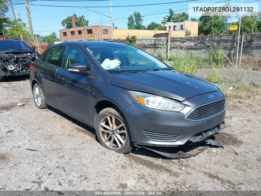 1FADP3F28GL281132 2016 Ford Focus Se