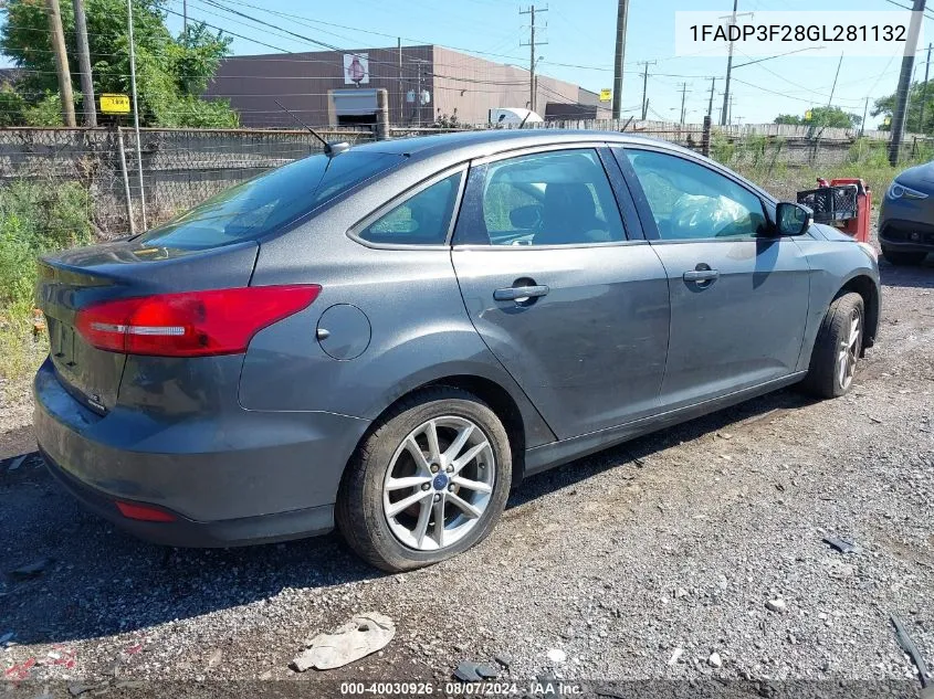 1FADP3F28GL281132 2016 Ford Focus Se