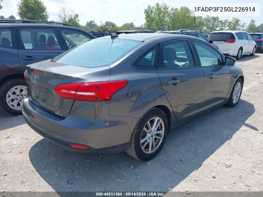 1FADP3F25GL226914 2016 Ford Focus Se