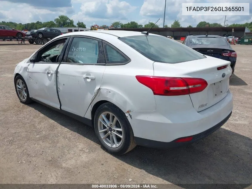 1FADP3F26GL365501 2016 Ford Focus Se