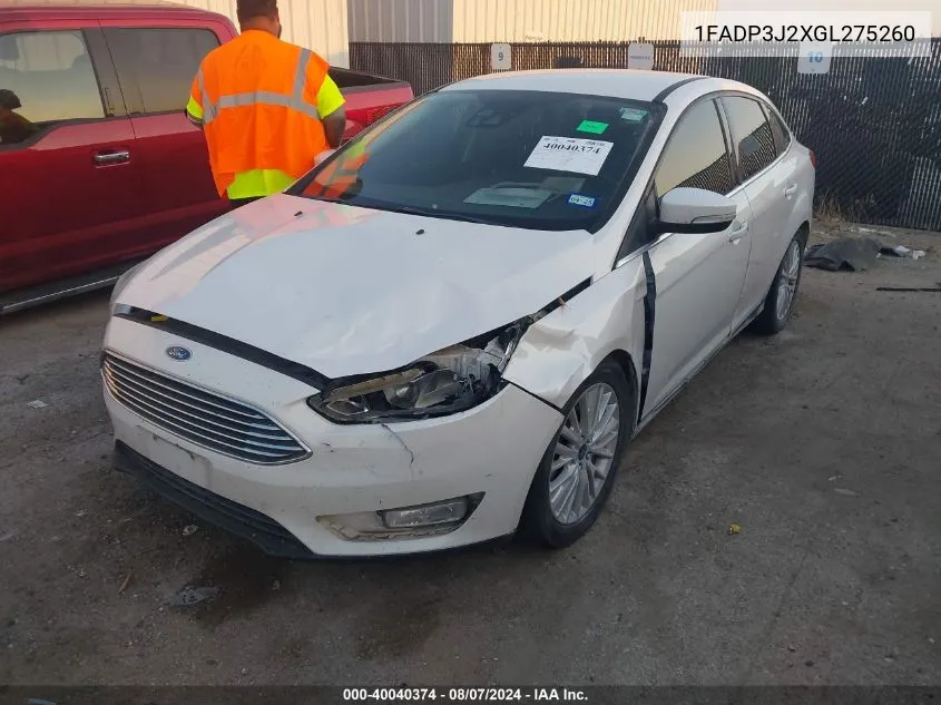 1FADP3J2XGL275260 2016 Ford Focus Titanium