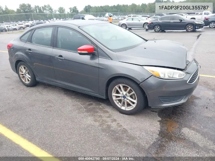 1FADP3F20GL355787 2016 Ford Focus Se