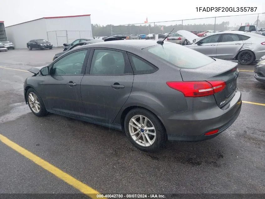 1FADP3F20GL355787 2016 Ford Focus Se