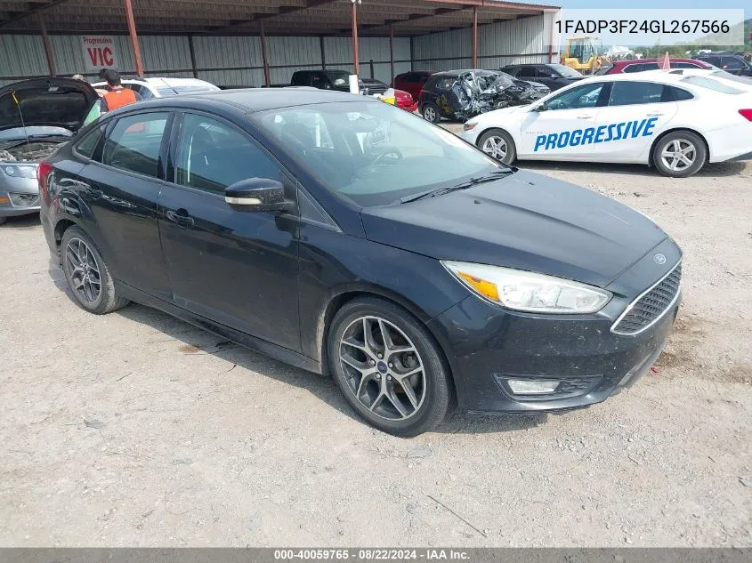 2016 Ford Focus Se VIN: 1FADP3F24GL267566 Lot: 40059765