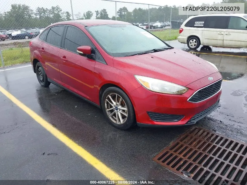 1FADP3F22GL205079 2016 Ford Focus Se