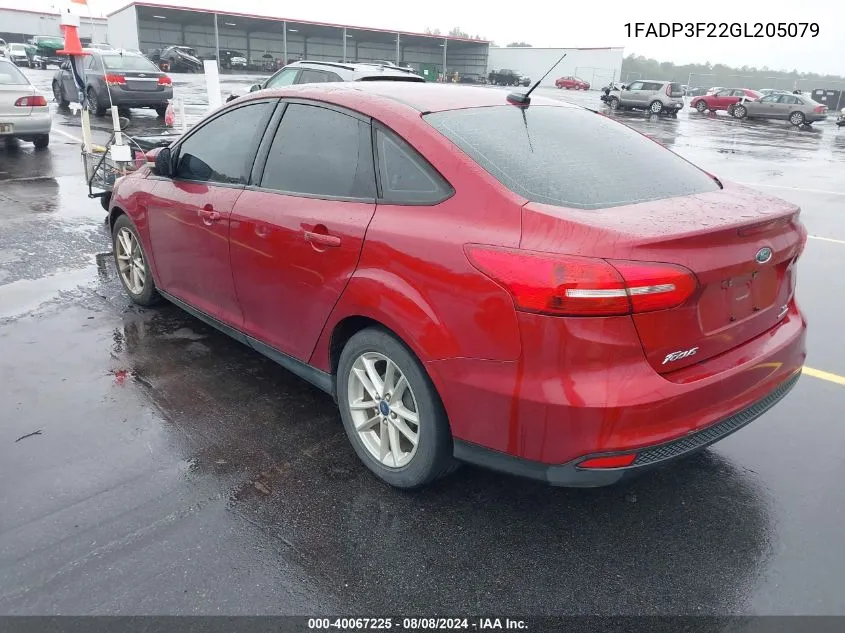 1FADP3F22GL205079 2016 Ford Focus Se