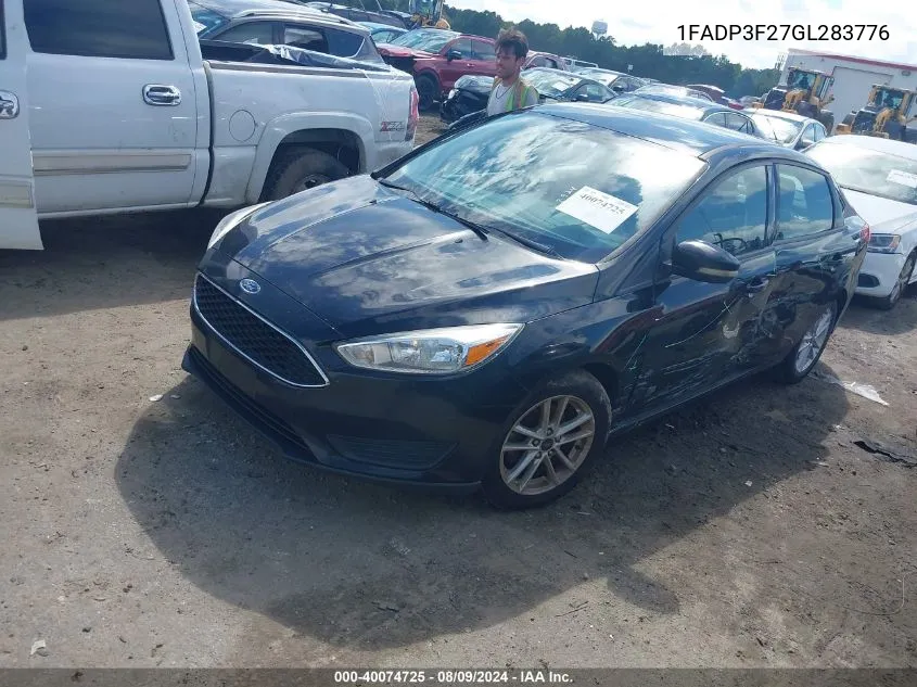 1FADP3F27GL283776 2016 Ford Focus Se