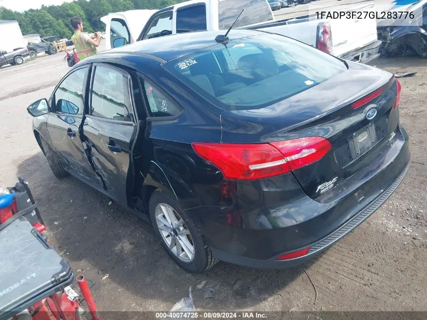 2016 Ford Focus Se VIN: 1FADP3F27GL283776 Lot: 40074725