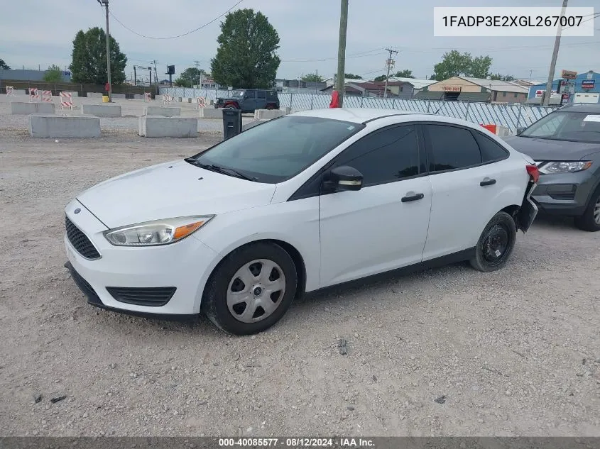 2016 Ford Focus S VIN: 1FADP3E2XGL267007 Lot: 40085577