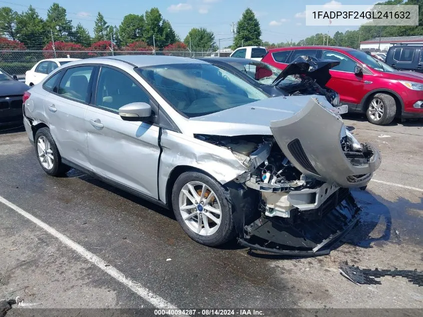 2016 Ford Focus Se VIN: 1FADP3F24GL241632 Lot: 40094287