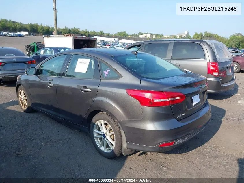 1FADP3F25GL215248 2016 Ford Focus Se