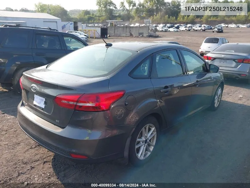 1FADP3F25GL215248 2016 Ford Focus Se