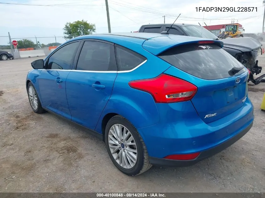 1FADP3N29GL228571 2016 Ford Focus Titanium