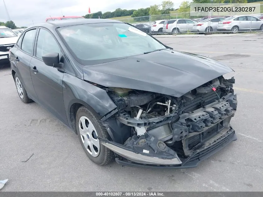 1FADP3E20GL230287 2016 Ford Focus S