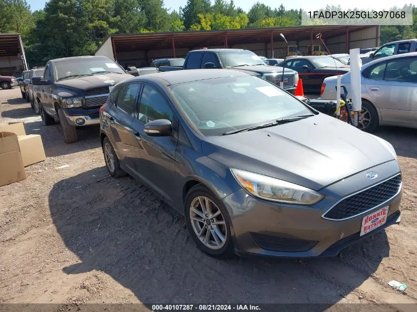 2016 Ford Focus Se VIN: 1FADP3K25GL397068 Lot: 40107287