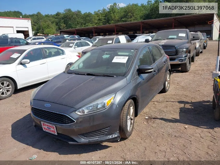 2016 Ford Focus Se VIN: 1FADP3K25GL397068 Lot: 40107287