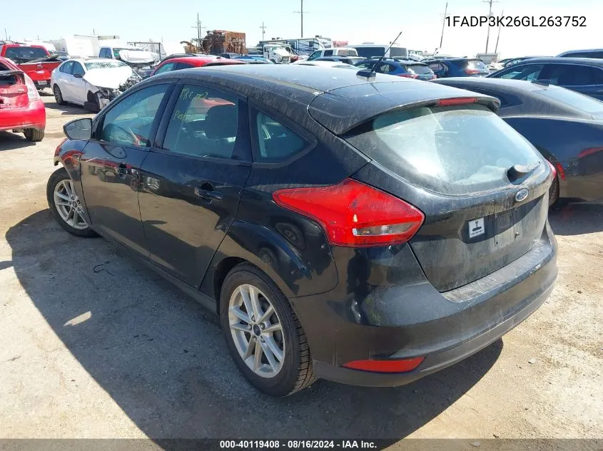 1FADP3K26GL263752 2016 Ford Focus Se