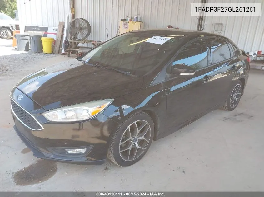 2016 Ford Focus Se VIN: 1FADP3F27GL261261 Lot: 40120111