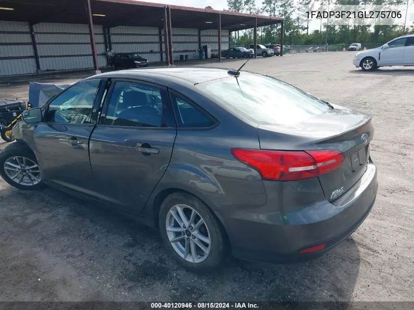 1FADP3F21GL275706 2016 Ford Focus Se