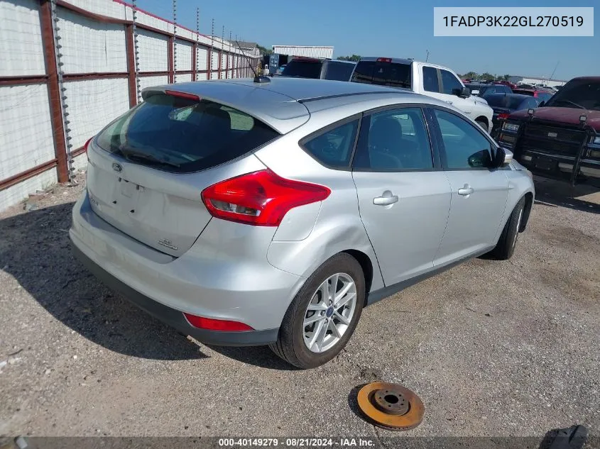 1FADP3K22GL270519 2016 Ford Focus Se