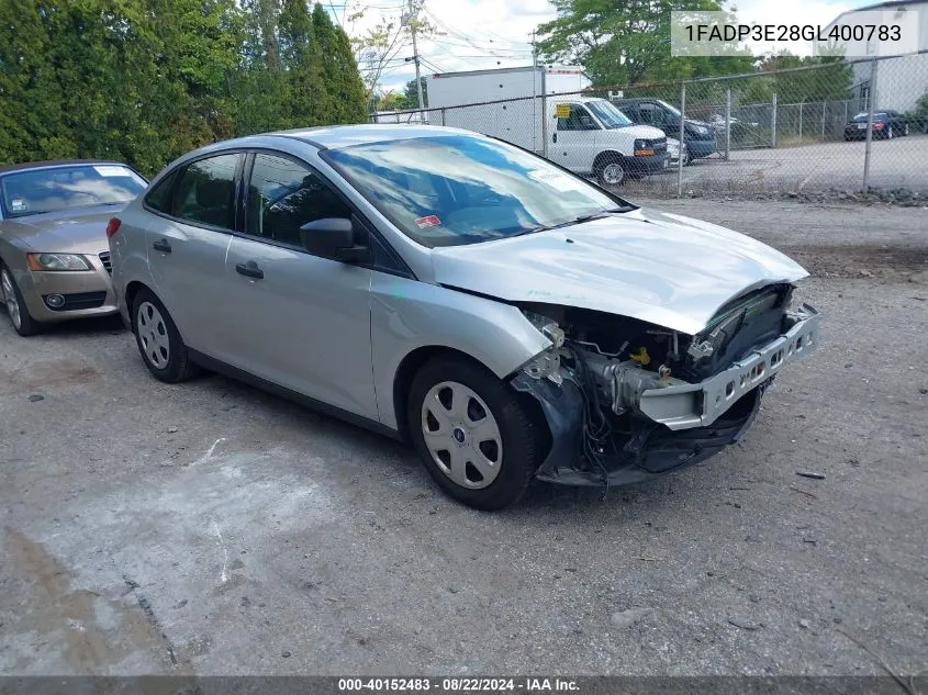 2016 Ford Focus S VIN: 1FADP3E28GL400783 Lot: 40152483