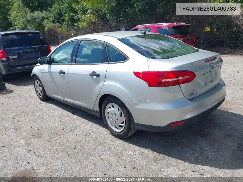 1FADP3E28GL400783 2016 Ford Focus S