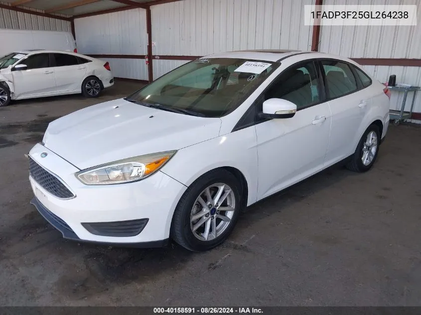 2016 Ford Focus Se VIN: 1FADP3F25GL264238 Lot: 40158591